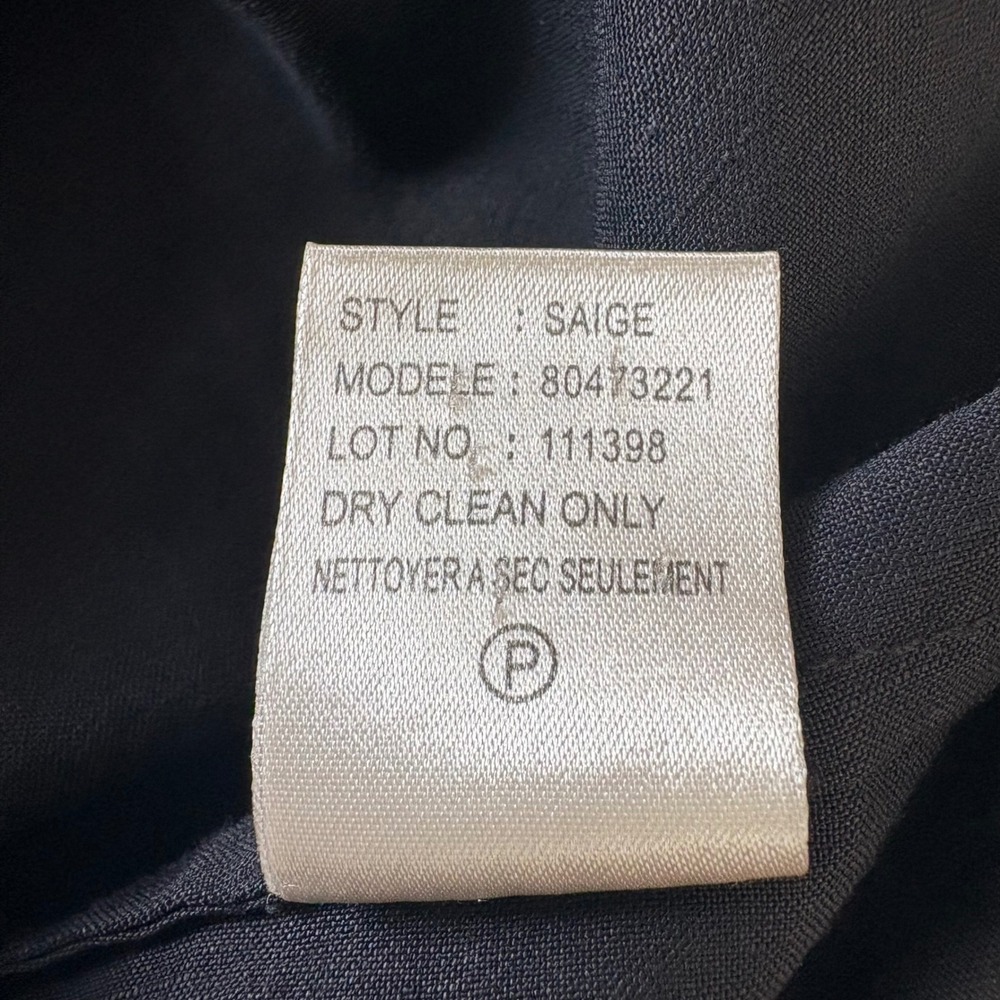 Theory Saige Button Down Linen Blend Shirt Dress Black Tab Sleeve Womens Size 6 - Picture 7 of 7
